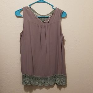 Gray lace tank top